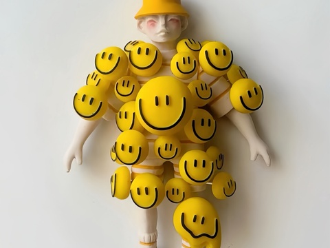 网红店铺装饰 人偶装饰品 潮玩装饰品 雕塑艺术品su模型