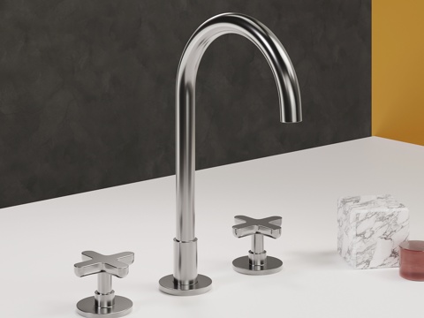 现代水龙头 金属水龙头 不锈钢水龙头su模型