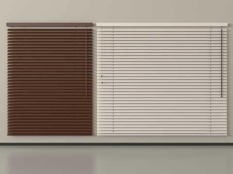 现代百叶帘 卷帘 窗帘su模型