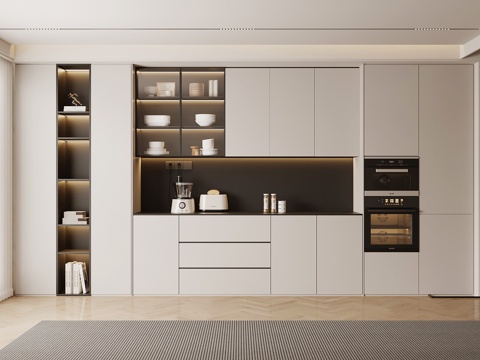 现代酒柜 餐边柜su模型