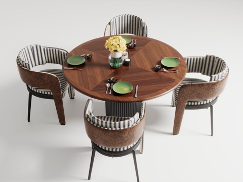 现代餐桌椅组合su模型