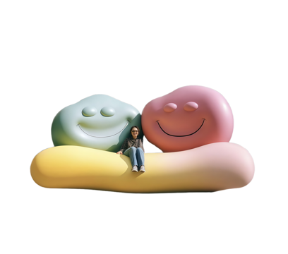 甜品店艺术装置 多巴胺艺术装置 户外网红打卡座椅 蛋糕店打卡su模型