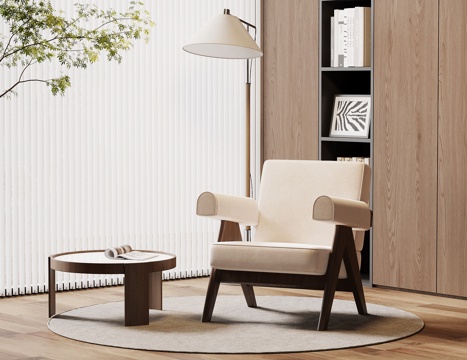 现代中古休闲椅 单人沙发su模型