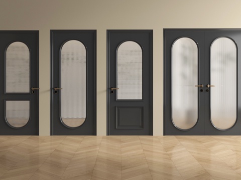 法式单开门 双开门 玻璃门 卧室门 厨卫门 平开门su模型su模型