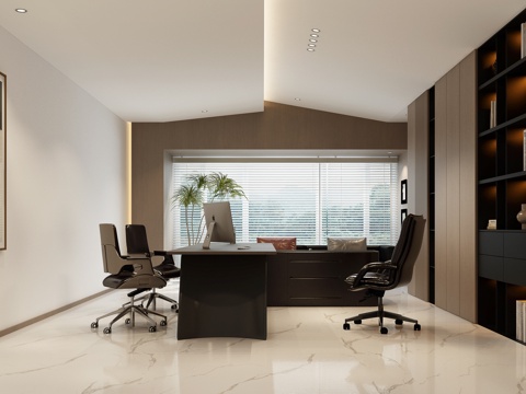 现代总经理室  现代意式总经理室 意式经理室su模型