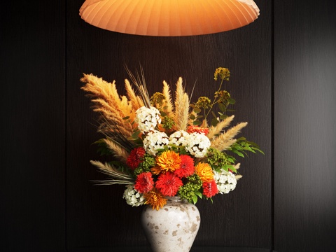 现代花艺 花瓶 插花su模型