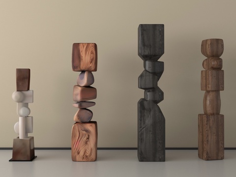 现代艺术雕塑 装饰摆件su模型