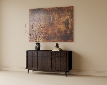 现代玄关柜 边柜 挂画 花瓶花艺su模型