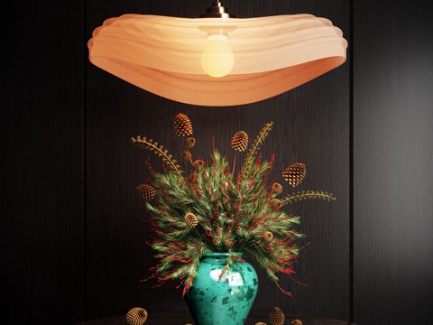 现代花艺 花瓶 插花su模型