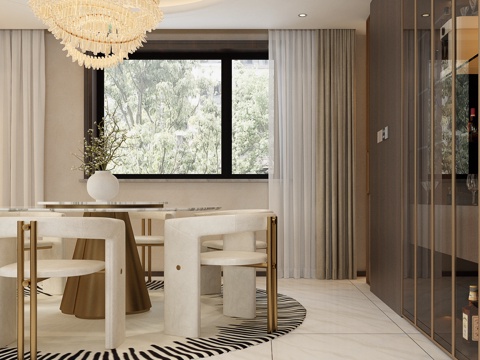  意式轻奢餐厅 意式轻奢餐桌椅 意式餐桌椅 现代意式餐桌椅3d模型 