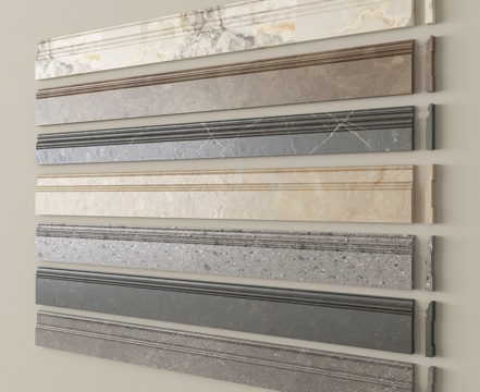 现代踢脚线 石材踢脚线su模型