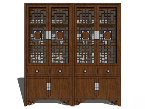 边柜 实木装饰柜 装饰柜 酒柜 餐边柜su模型