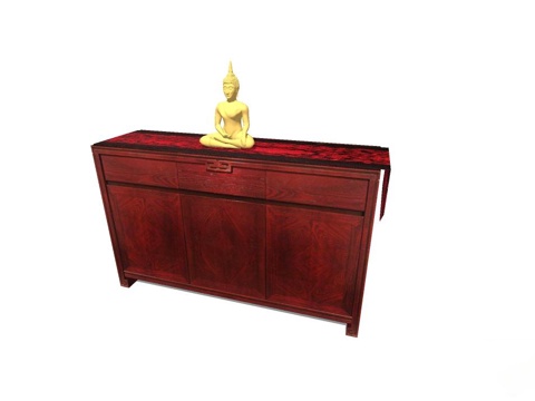 边柜 书柜 实木装饰柜 装饰柜su模型