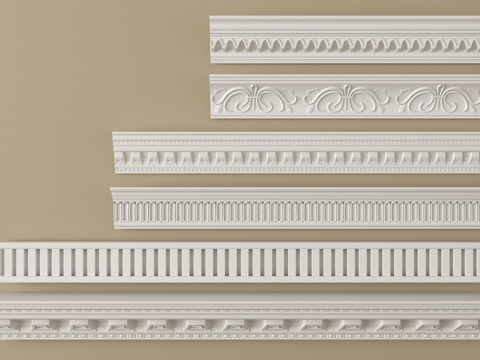 法式石膏线 石膏构件su模型