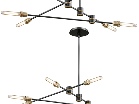  现代轻奢线性装饰吊灯3d模型 