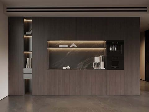 现代意式餐边柜 橱柜su模型