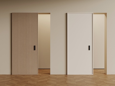 现代推拉门 幽灵门su模型