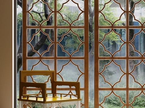 新中式屏风 宋氏屏风su模型