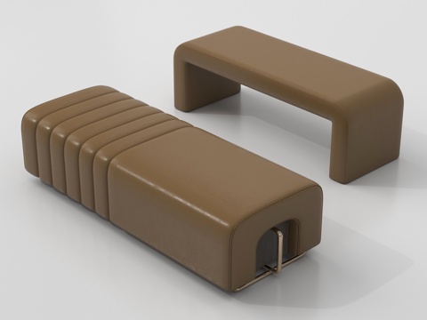 现代沙发凳 床尾凳 皮质su模型