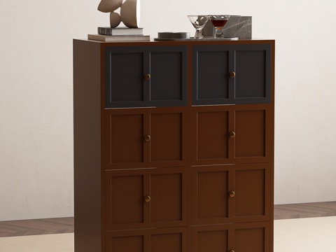 现代中古斗柜su模型