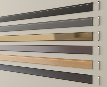 现代踢脚线 金属踢脚线su模型