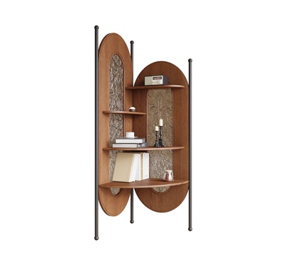 现代转角置物架su模型