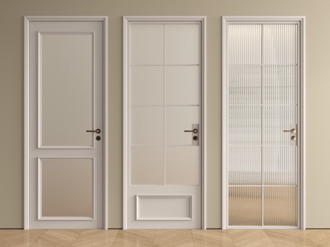 法式单开门 玻璃门 厨卫门 平开门su模型