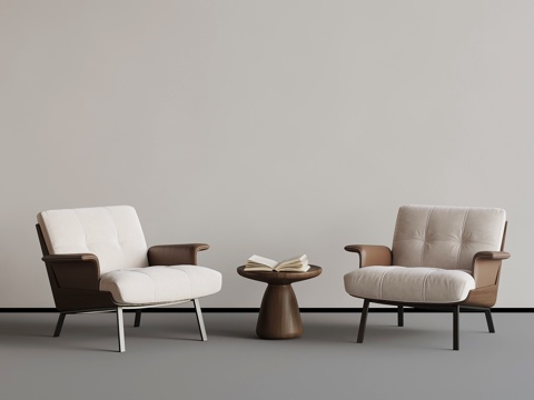 现代意式休闲椅 边几su模型