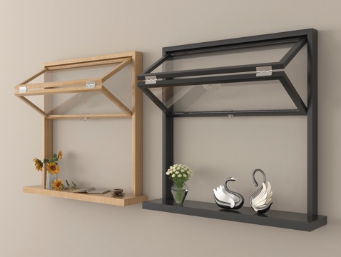 现代折叠窗 木窗 玻璃窗su模型