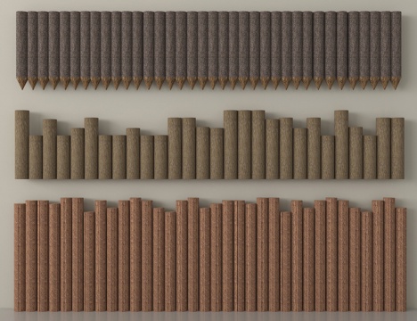 中式围栏栅栏 实木护栏 防护栏庭院围栏 木栅栏su模型