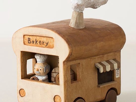 面包店艺术装置 甜品店艺术装置 网红店装饰品 原木风打卡装置su模型