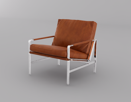 皮质休闲椅su模型