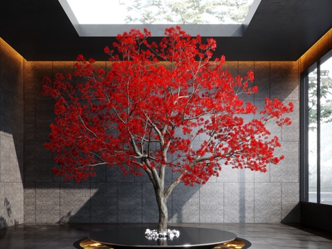 现代室内景观 景观树su模型