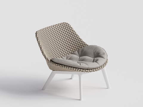 DEDON - 现代户外椅 藤编椅 单人椅 柚木休闲椅su模型