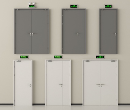 现代消防门 防火门 安全出口su模型