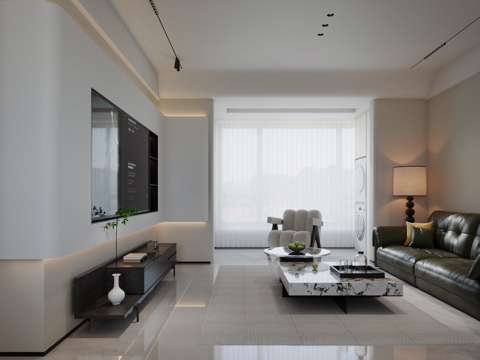  现代客厅3d模型 