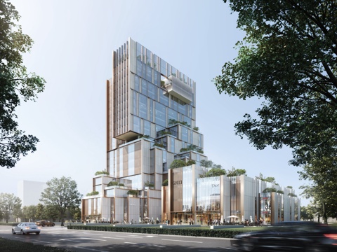 办公楼 总部办公  现代多层办公楼  现代产业园办公楼su模型