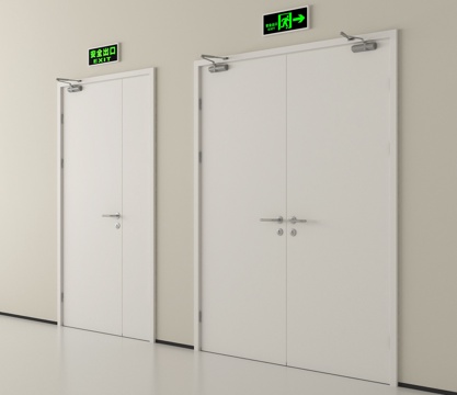 现代消防门 防火门 安全出口su模型