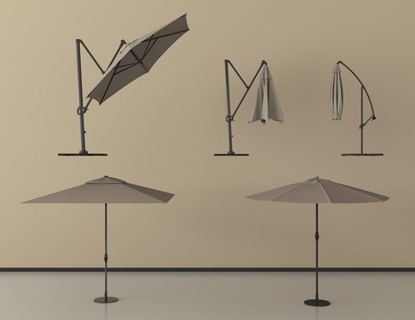 现代户外遮阳伞 太阳伞 折叠伞su模型