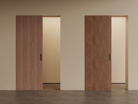 中古风推拉门 移门 幽灵门su模型