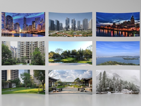 现代其他材质 环绕背景 户外背景 植物背景 环境贴图su模型