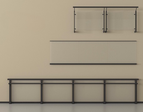 现代围栏护栏 玻璃栏杆 扶手 阳台围栏su模型