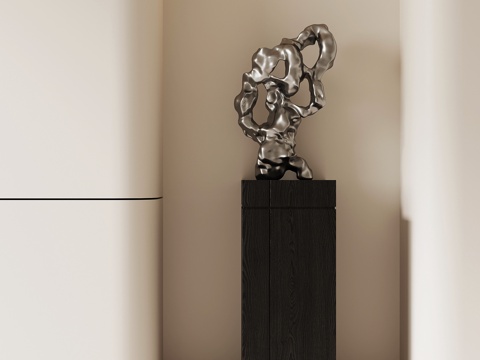 现代雕塑 金属雕塑 摆件su模型