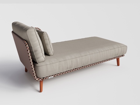 DEDON - 现代户外椅 单人椅 泳池沙滩躺椅 藤编贵妃椅su模型