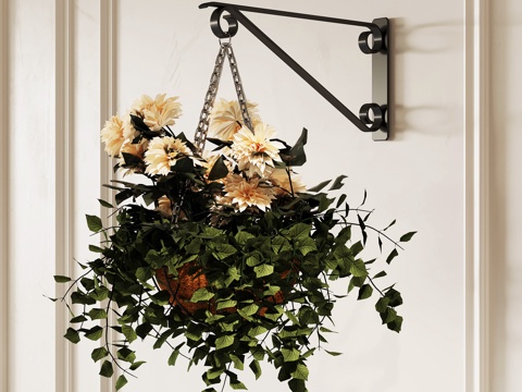 绿洲 花艺 壁挂式绿植 壁挂式盆栽su模型