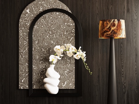 现代意式挂画 客厅挂画 茶室挂画 书房挂画 玄关挂画 落地灯su模型