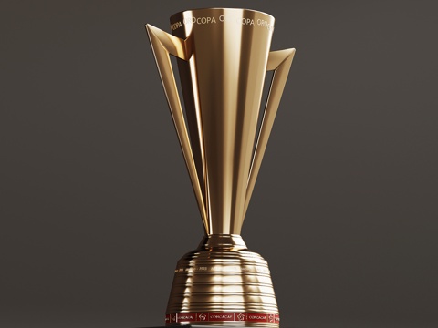 现代奖杯 金属奖杯su模型