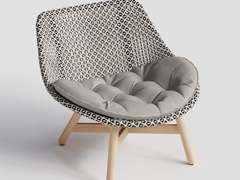 DEDON - 现代户外椅 藤编椅 单人椅 柚木休闲椅su模型