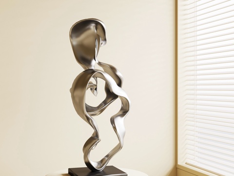 现代雕塑 金属雕塑 摆件su模型