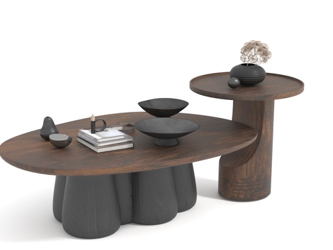  中古风茶几3d模型 